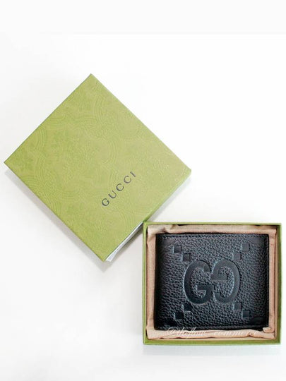 Jumbo GG Leather Half Wallet Black - GUCCI - BALAAN 2