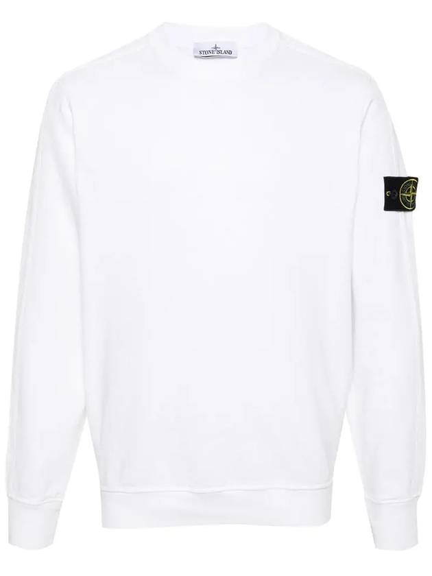 Cotton Crew Neck Sweatshirt White - STONE ISLAND - BALAAN 3