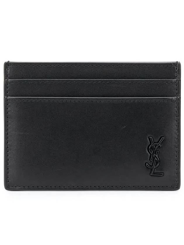 Mini Monogram Card Wallet Black - SAINT LAURENT - BALAAN 3