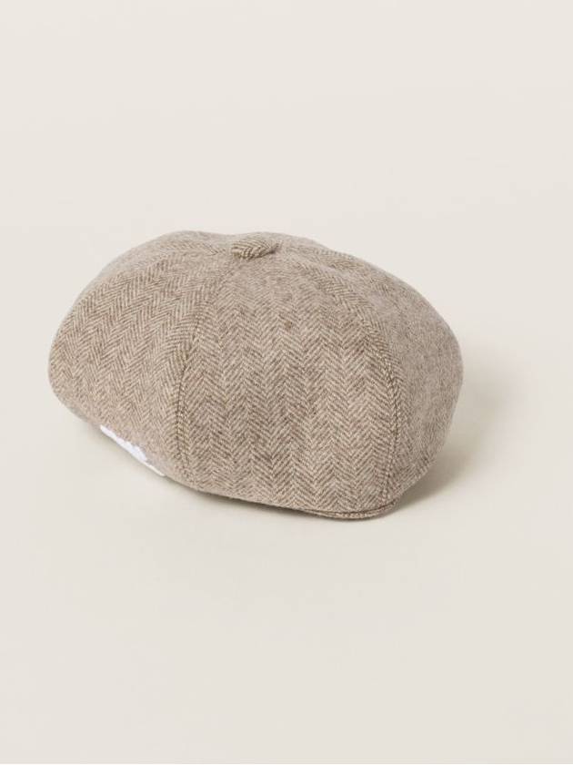 Wool Chevron Beret Khaki - MIU MIU - BALAAN 2