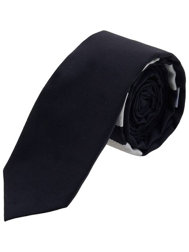 4-Bar Plain Wool Tie Navy - THOM BROWNE - BALAAN 2