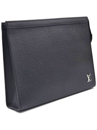 Louis Vuitton M30450 Black Taiga Pochette Voyage Silver Clutch - LOUIS VUITTON - BALAAN 2