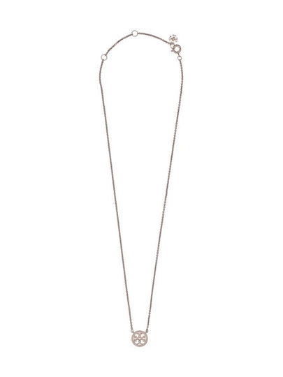 Miller Pave Logo Delicate Necklace Silver - TORY BURCH - BALAAN 2