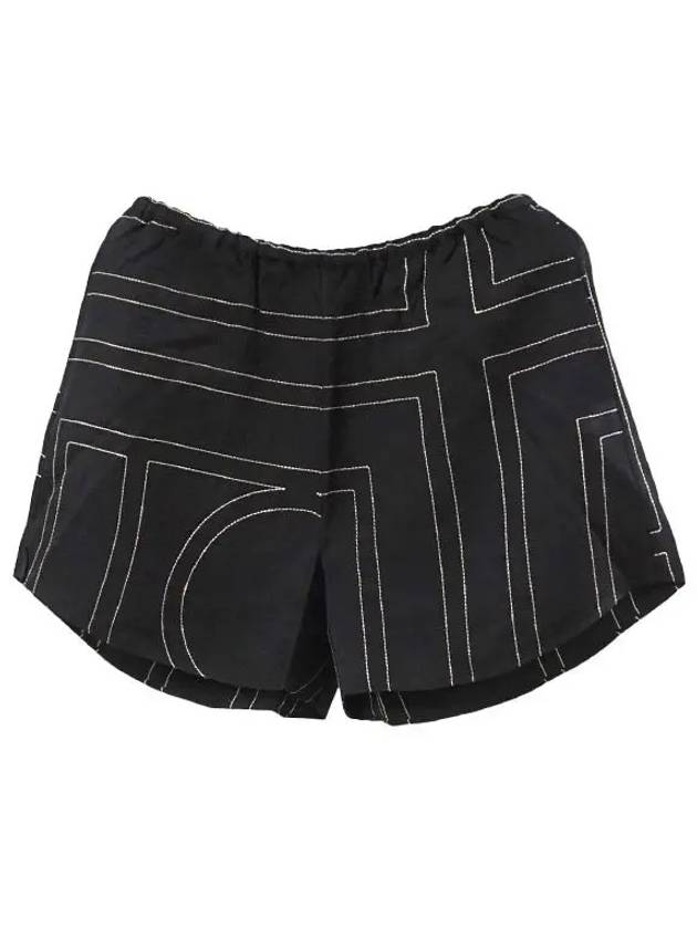 Monogram Silk Pyjamas Shorts Black - TOTEME - BALAAN 2