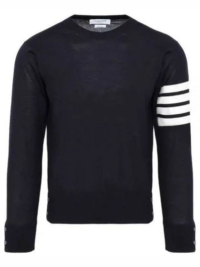 4 Bar Armband Classic Merino Wool Knit Top Navy - THOM BROWNE - BALAAN 2