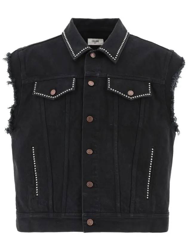 Artist Denim Vest Black - CELINE - BALAAN 1