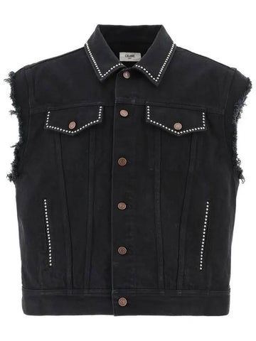 Artist Denim Vest Black - CELINE - BALAAN 1