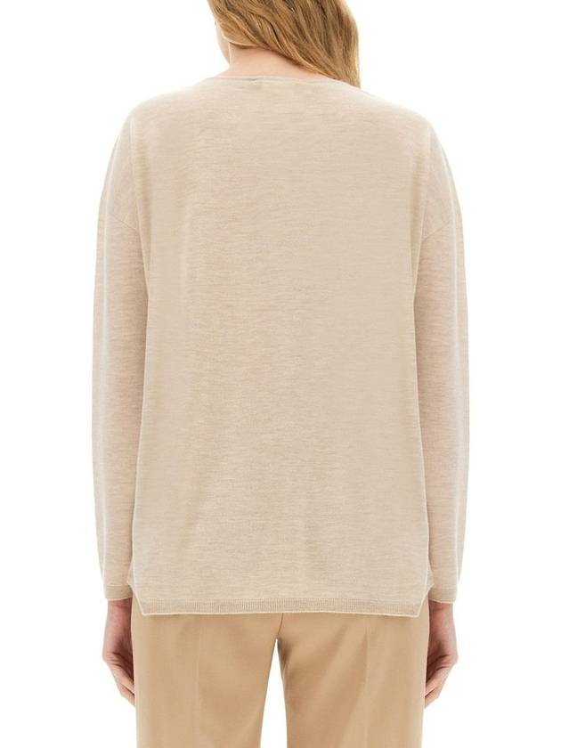 Precia V neck cashmere knit top beige - MAX MARA - BALAAN 4