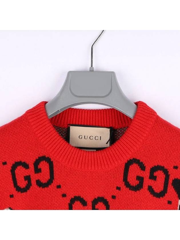 GG logo skunk wool knit top red - GUCCI - BALAAN.