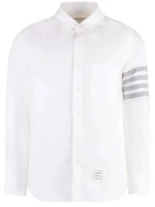 4 Bar Stripe Long Sleeve Shirt White - THOM BROWNE - BALAAN 2