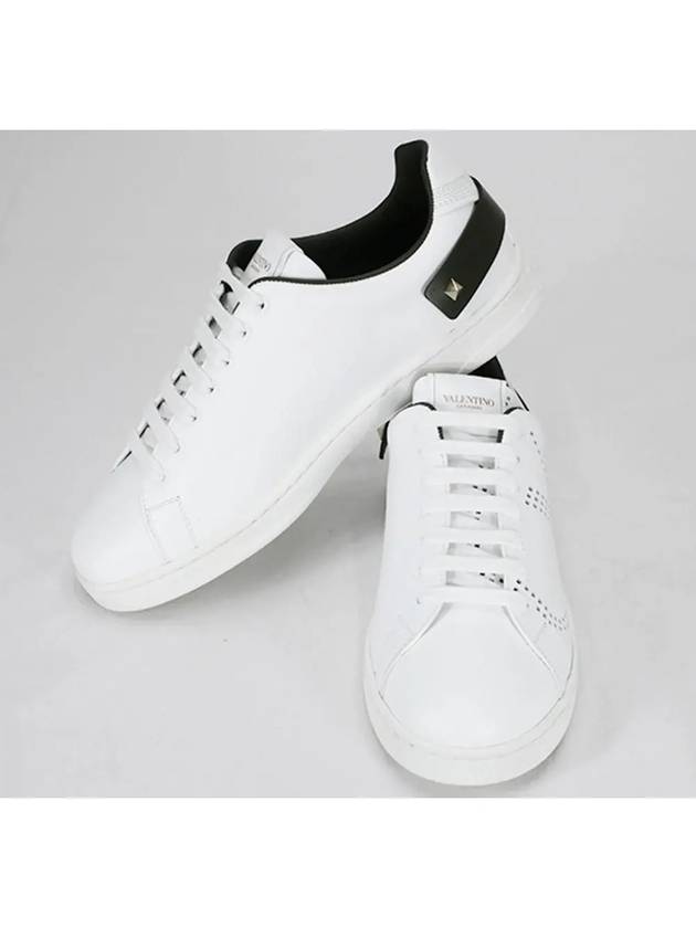 Men's Backnet V Logo Low Top Sneakers White Black - VALENTINO - BALAAN 5