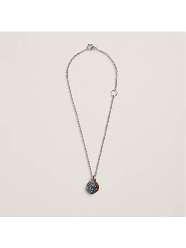 Carrousel Necklace Navy Silver - HERMES - BALAAN 4