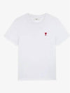 Small Heart Logo Short Sleeve T-Shirt White - AMI - BALAAN 2