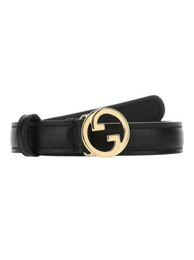 Blondie Thin Leather Belt Black - GUCCI - BALAAN 1