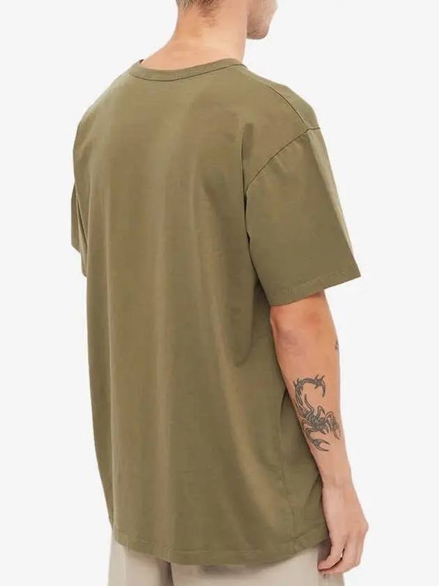 Grey Fox Head Patch Classic Short Sleeve T-Shirt Khaki Grey - MAISON KITSUNE - BALAAN 5