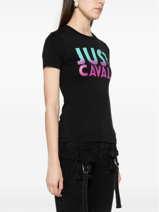 Just Cavalli Women s Big Logo Short Sleeve T Shirt 76PAHE12CJ112 899 BPG - JUST CAVALLI - BALAAN 3