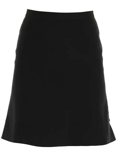 Ruffle Wool A-Line Skirt Black - BOTTEGA VENETA - BALAAN 1