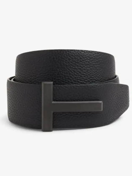 Men's Logo Reversible Leather Belt Black - TOM FORD - BALAAN 2