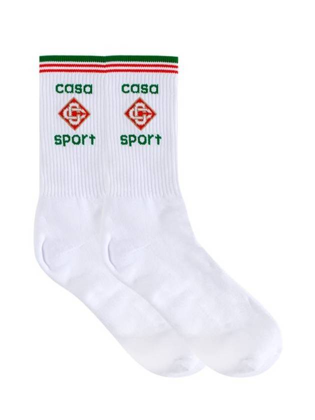 Sports Logo Socks White - CASABLANCA - BALAAN 1