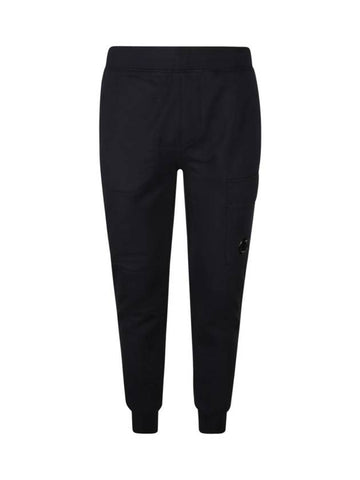 Men's Diagonal Raised Fleece Track Pants Navy - CP COMPANY - BALAAN 1