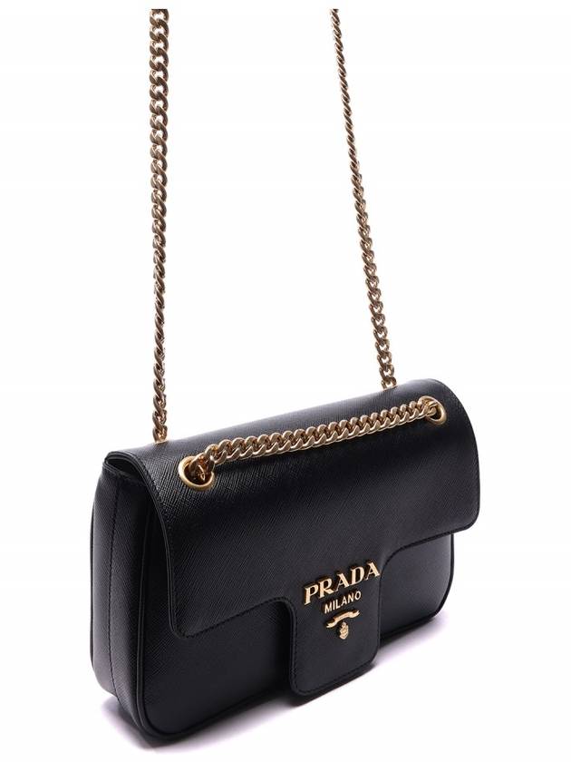 Saffiano Leather Chain Shoulder Bag Black - PRADA - BALAAN 4