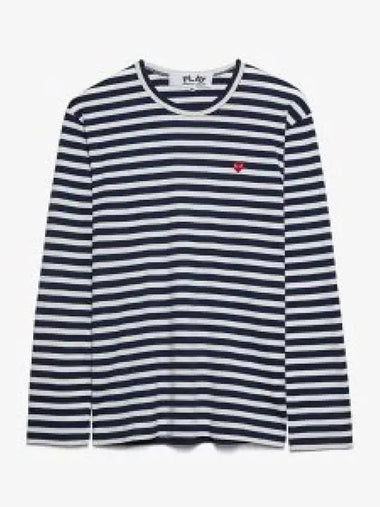 AX T310 051 1 P1T310 AZ Small Red Heart Waffen Striped Long Sleeve T Shirt 1338715 - COMME DES GARCONS - BALAAN 1