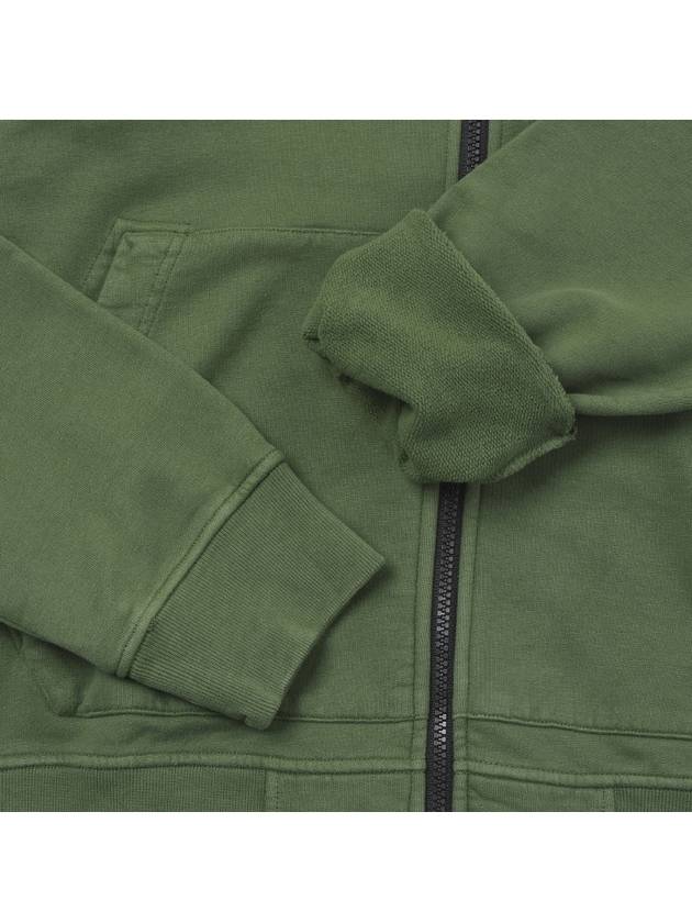 Wappen Patch Cotton Fleece Zip Up Hoodie Olive - STONE ISLAND - BALAAN 6