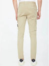 Wappen Patch Slim Fit Straight Pants Beige - STONE ISLAND - BALAAN 3