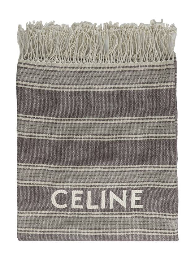 logo linen muffler - CELINE - BALAAN.