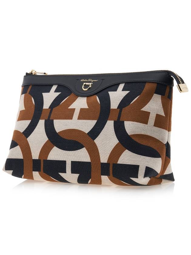 Monogram Fabric Pouch Bag Black - SALVATORE FERRAGAMO - BALAAN 3