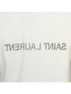 Reverse Logo Print Cotton Short Sleeve T-Shirt White - SAINT LAURENT - BALAAN 10