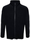 Pleated Full Zipper Cardigan Navy - ISSEY MIYAKE - BALAAN 2