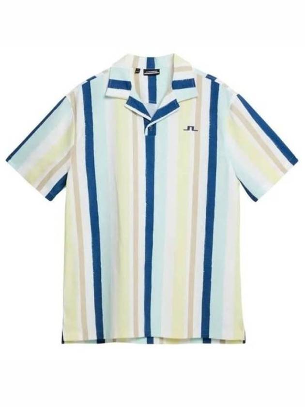 J. Lindbergh Resort Painted Stripe Print Golf Short Sleeve Shirt - J.LINDEBERG - BALAAN 2