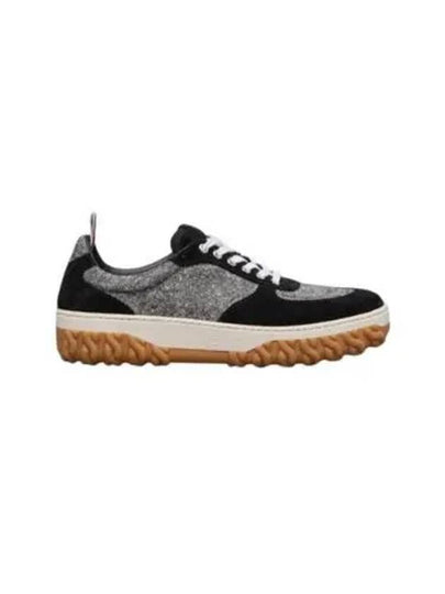 Letterman Tweed Low Top Sneakers Black - THOM BROWNE - BALAAN 2