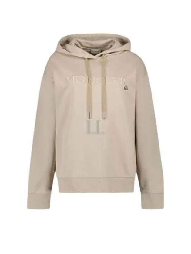 Embroidered Logo Hoodie Beige - MONCLER - BALAAN 2