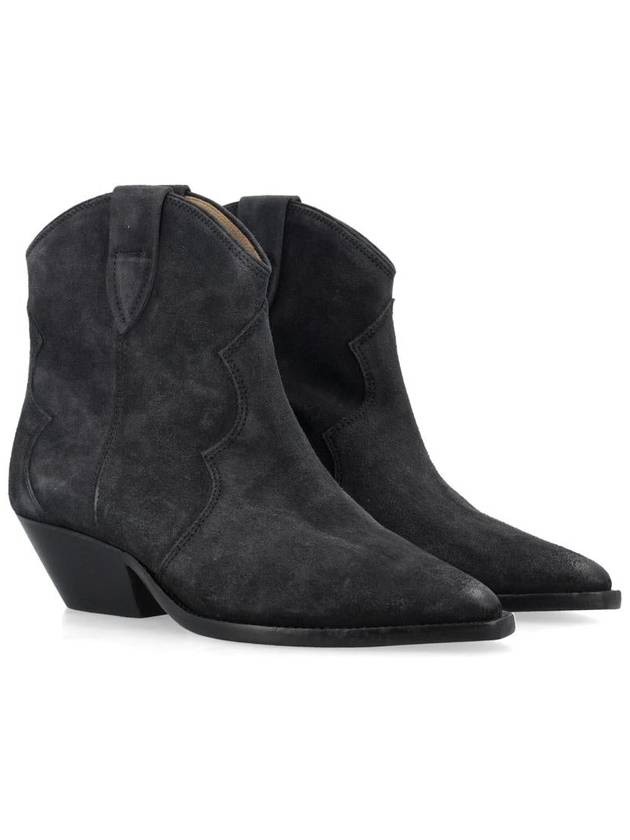 Dewina Suede Western Middle Boots Black - ISABEL MARANT - BALAAN 3