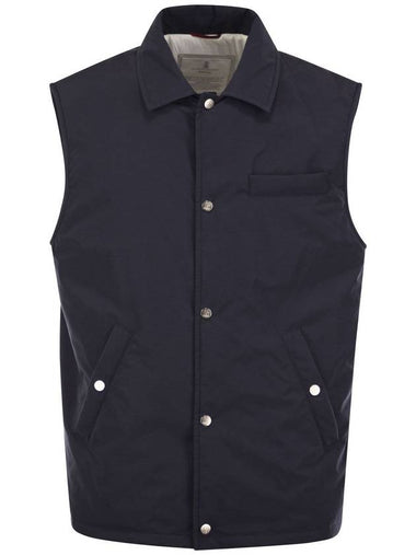 Water-repellent microfibre sleeveless jacket - BRUNELLO CUCINELLI - BALAAN 1