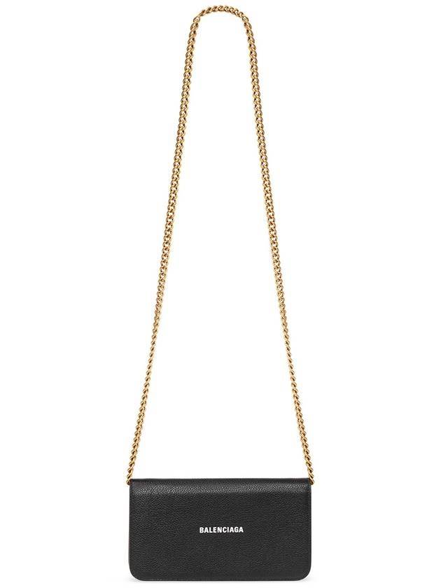 Cash Chain Wallet Mini Calfskin Cross Bag Black - BALENCIAGA - BALAAN 1