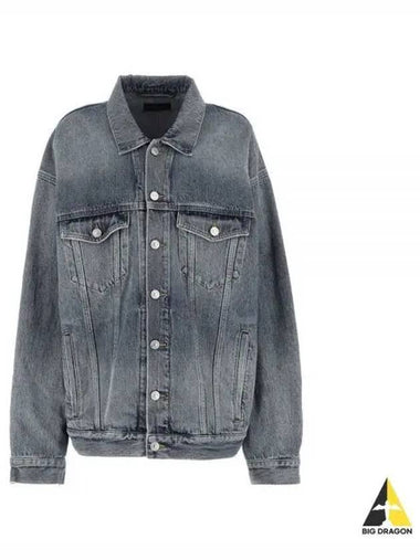 Over indigo denim jacket 724651 THW25 - BALENCIAGA - BALAAN 1