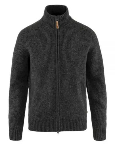 Men's Ovik Knit Zip Cardigan Dark Grey - FJALL RAVEN - BALAAN 2