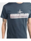 Tricromia One Print Garment Dyed Cotton Jersey Short Sleeve T-Shirt Grey Blue - STONE ISLAND - BALAAN 4