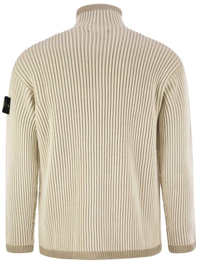 Vanish Ribbed Knit Top Beige - STONE ISLAND - BALAAN 3