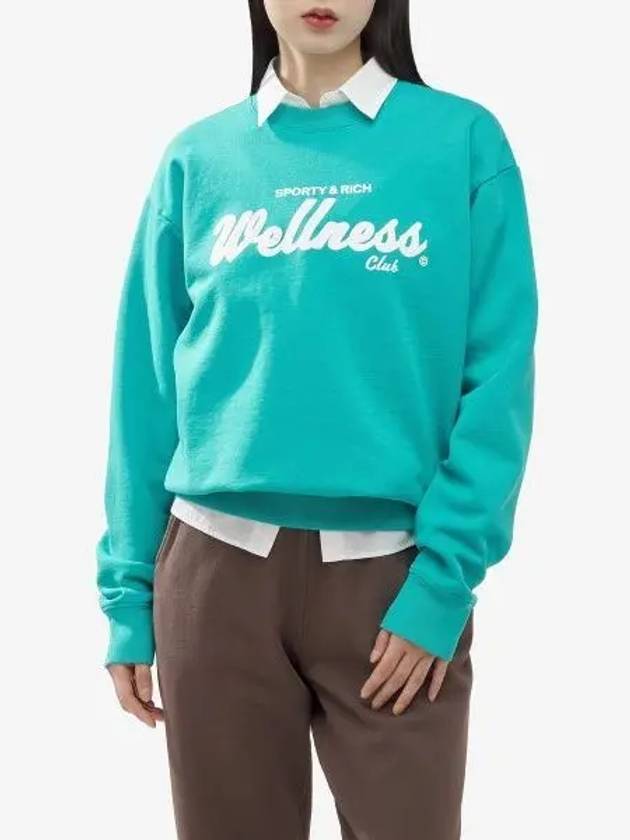 Wellness Club Logo Print Sweatshirt Dolphin Blue CRAW2333DO - SPORTY & RICH - BALAAN 1