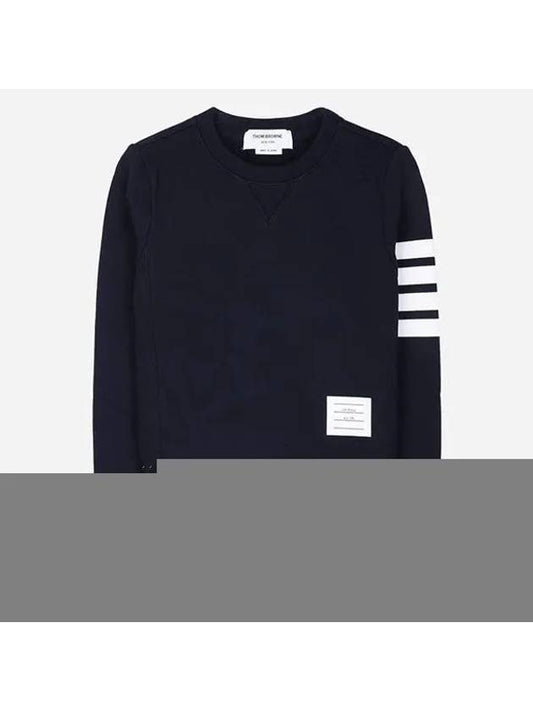 Engineered 4 Bar Stripe Loopback Jersey Knit Crewneck Sweatshirt Navy - THOM BROWNE - BALAAN 2