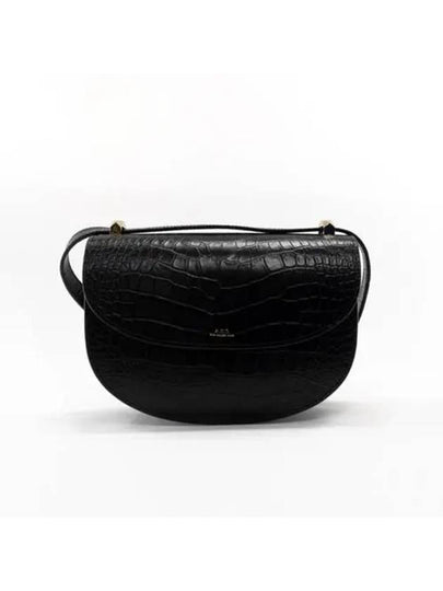 Geneve Quilted Crocodile Shoulder Bag Black - A.P.C. - BALAAN 2