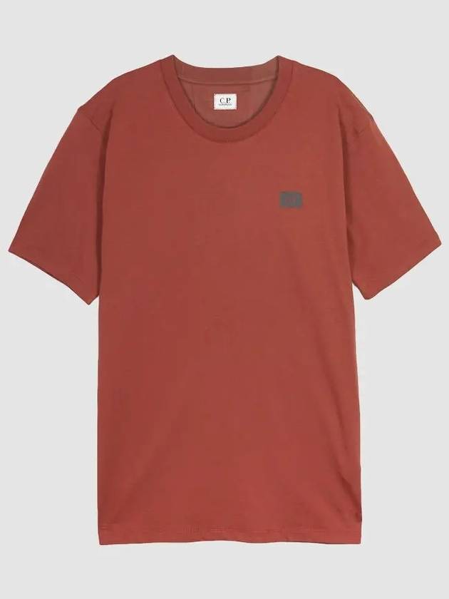 Logo Cotton Short Sleeve T-Shirt Orange - CP COMPANY - BALAAN 3