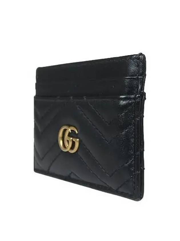 443127 GG gold plated black Marmont card wallet - GUCCI - BALAAN 3