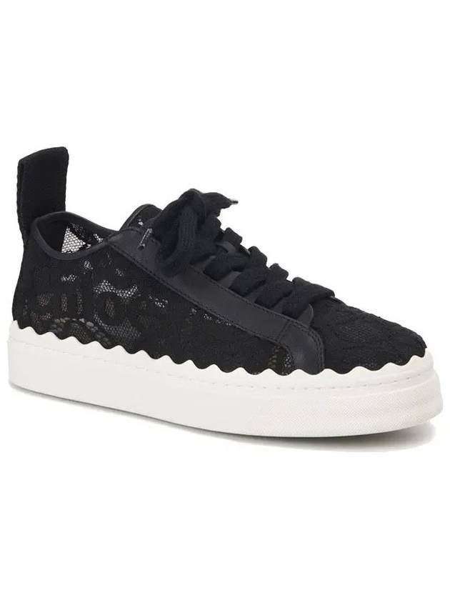 Lauren Lace Low Top Sneakers Black - CHLOE - BALAAN 3