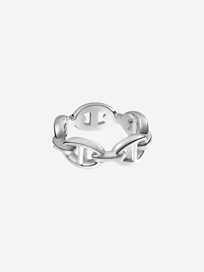 Small Chaine D'Ancre Enchainee Ring Silver - HERMES - BALAAN 2