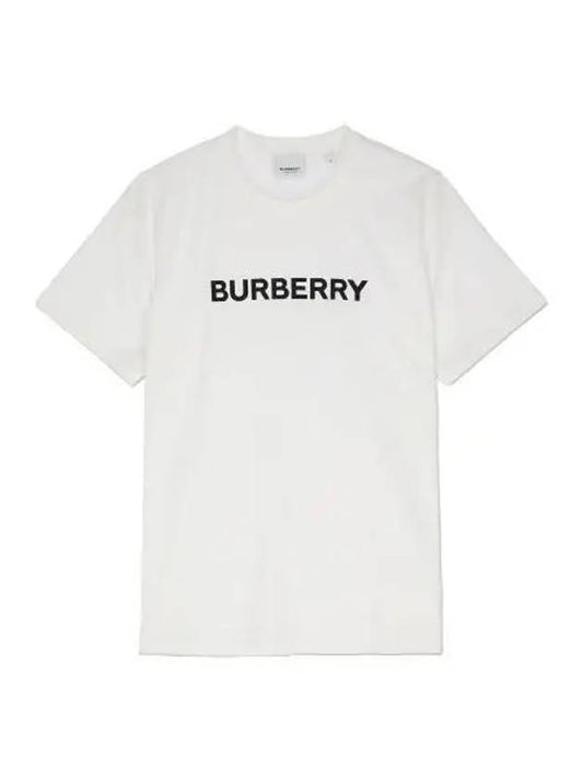 Logo Print Cotton T Shirt White Short Sleeve Tee - BURBERRY - BALAAN 1